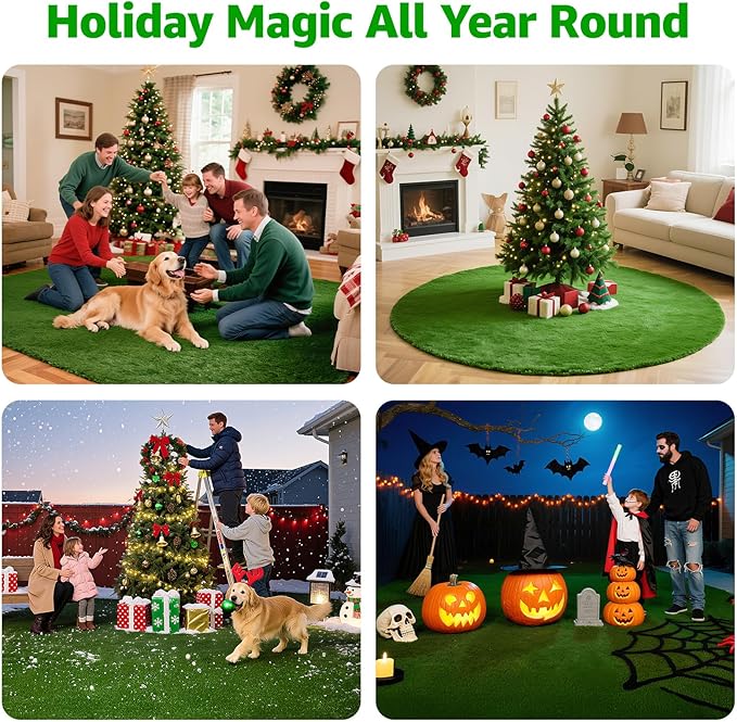 Artificial Grass Turf Outdoor for Garden Landscape Decoration, Fake Rug Mat with Drainage Holes,Synthetic Grass Lawn for Balcony,Backyard,Patio,Gate,Pool Deck, Dog Potty Training Grass 4ftx6ft