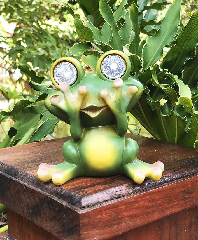 Solar Powered Frog Outdoor LED Garden Light Decor (See - NO)