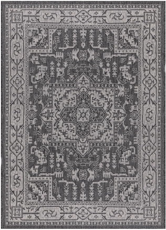 Keen Home Design Terrace Outdoor Area Rug - 46"x67" Washable Indoor/Outdoor Rug for Patio, Kitchen, Balcony, Beach, Garden, Deck and Porch, Size: 3'10" x 5'7", Medallion