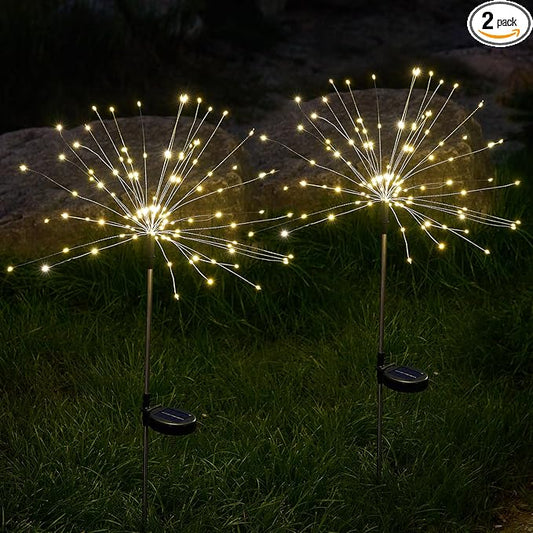 SUNNEST Solar Lights Outdoor, 150 LED Firework Light with 8 Modes Solar Garden Light for Yard Outside Fairy Lights Decor for Pathway Flowerbed Planter Balcony Patio Garden Decor (2 Pack 300LED)