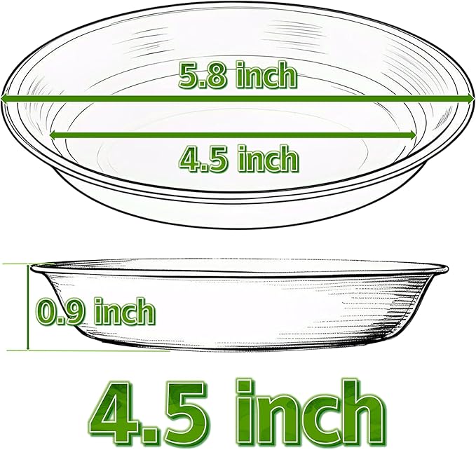 Plant Saucer Pot Tray 4 inch, 6 Packs Plastic Flower Planter Saucers and Drip Trays for Indoors Outdoors, Heavy Durable Plant Plate Water Catcher (Black)