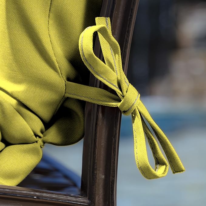 Arden Outdoor Patio Dining Chair Cushion, 20x44, Rain-Proof Seat Pad, Fade-Resistant Outdoor Cushion Lemon Yellow Leala