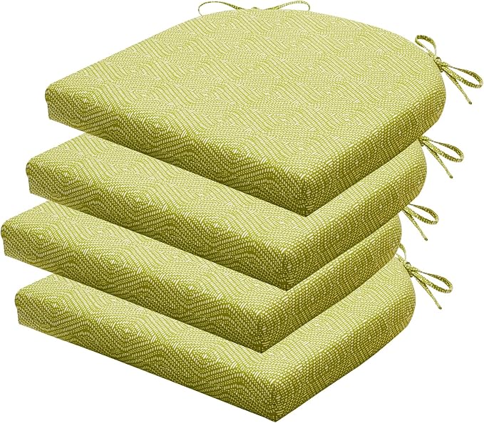 Outdoor Chair Cushions Set of 4, 17 x 16 Inch Patio Chair Cushions for Outdoor Furniture, Water Resistant Outdoor Patio Chair Cushions with Non-Slip Ties(Digby Macaw)