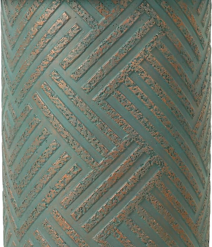 16.93" Cement End Tables for Patio,Faux Terrazzo Modern Small Round Side Accent Table,Tree Stump Garden Stool Drum Indoor and Outdoor,Green