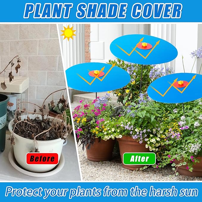 3 Pack 16.5 Inch Plant Shades Umbrellas for Outdoor Plants Garden Plant Shade Cover Sunblock Umbrellas for Potted Plants Garden Beds Protection