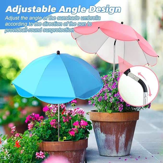 4 Pcs Plant Umbrellas for Outdoor Plants, Potted Garden Bedst Umbrella Shade with Adjustable Angle to ‌Defend Plants from Direct Sunlight