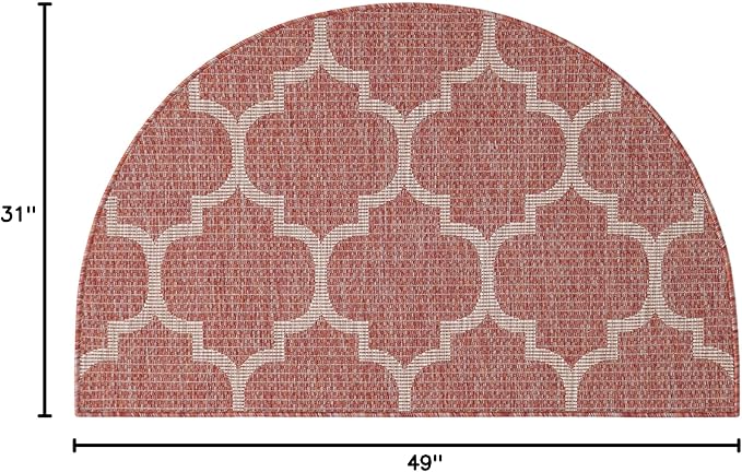 Unique Loom Outdoor Trellis Collection Area Rug (2' 7" x 4' 1" Hearth Rust Red/Ivory)