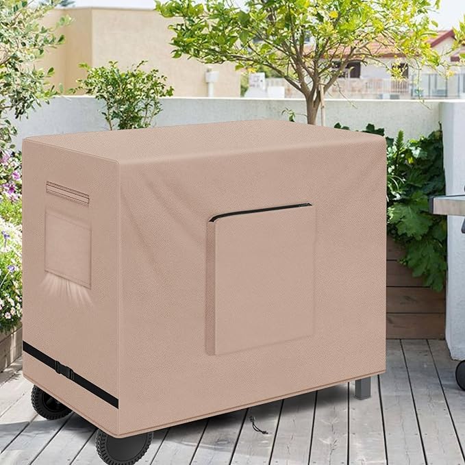 Kovshuiwe Outdoor Table Casing for 33.8 Inch Keter Unity XL Portable Outdoor Table, Bar Cart Cover for 33.8 inch Worktable, Waterproof Patio Dining Cart Cover-33.8" L x 17.3" W x 32" H, Khaki