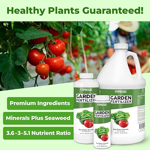 Garden Fertilizer, Complete Liquid Garden Plant Food for Edible Plants, 32 oz (1 Quart)