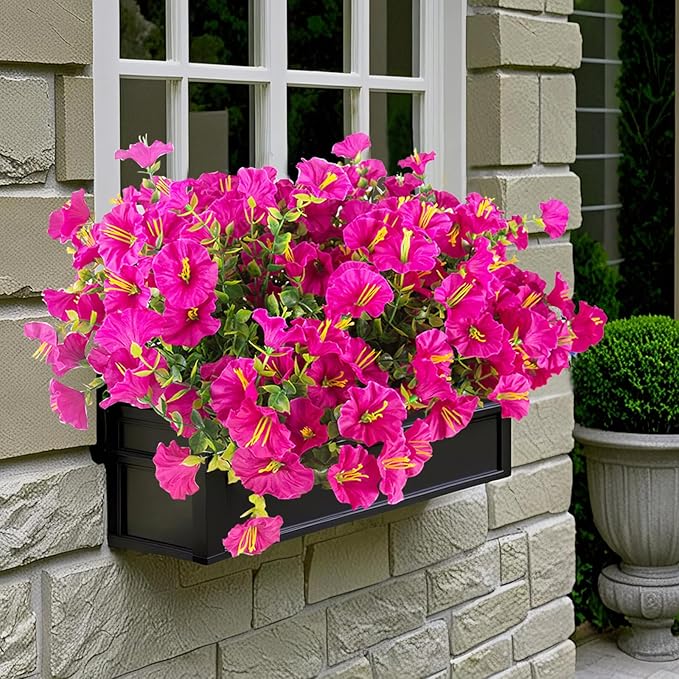 Christmas Artificial Mums 12 Bundles Red Bulk Fake Flowers Faux Planters Real Touch Stems for Outdoors Fall Silk Flower UV Resistant Urn Filler Front Porch Thanksgiving Decorations for Home Garden