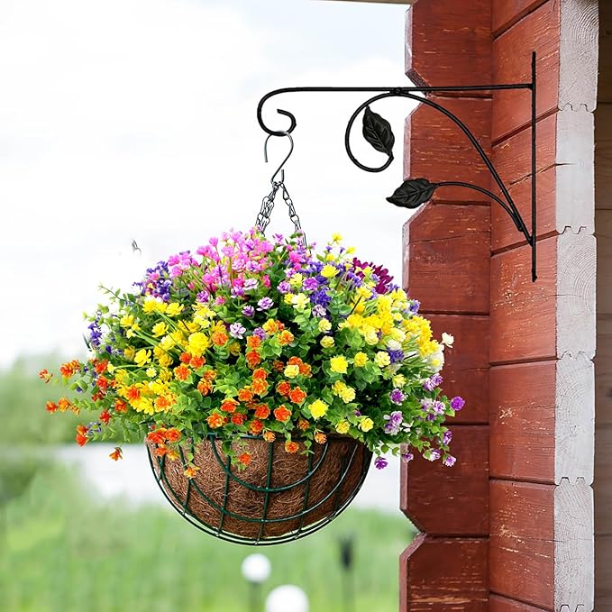 20 Bundles Spring Fake Artificial Faux Plants Flowers Outdoor, Artificial Plants UV Resistant for Garden Home Wedding Farmhouse Decor