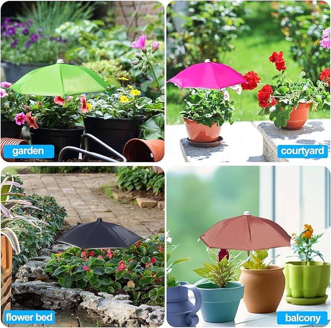 8PCS Small Plant Umbrellas for Outdoor Plants,Garden Umbrella Shade for Potted Plants,Garden Beds,Plants Shade Cover, Sun Shade Cloth for Plants,Provide Shade to ‌defend Plants from Blazing Sun.