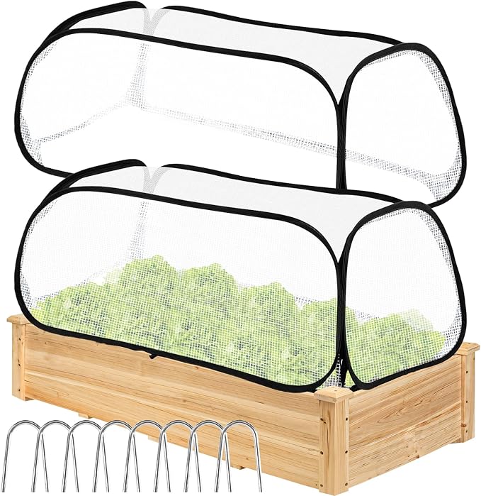 2PACK Garden Covers for Raised Beds, 45" X 22" X 16" Garden Row Plants Cover Accelerator, Freeze Protection Greenhouse Cover for Raised Garden Beds Protecting Seedlings Fruits Vegetable Rows