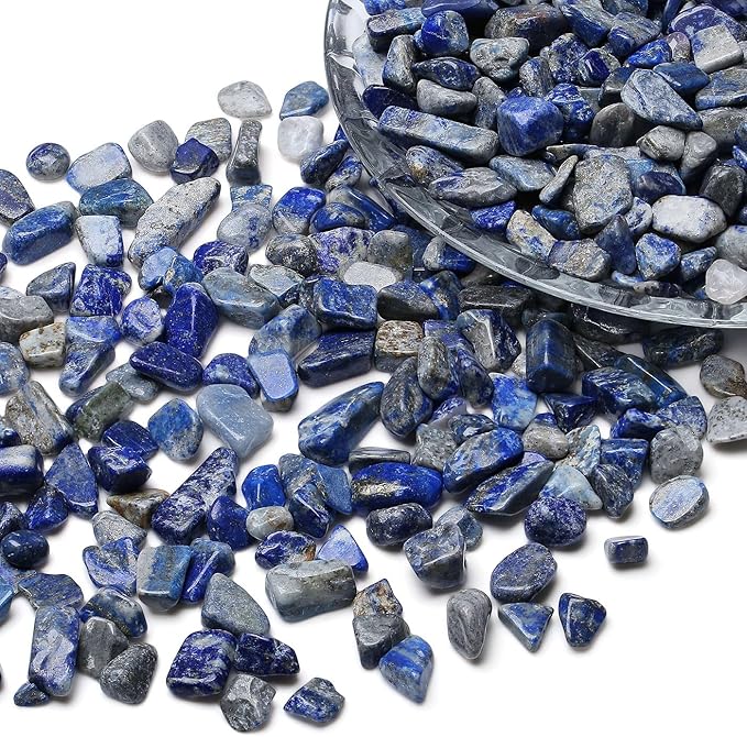 LAIDANLA Lapis Lazuli Crushed Stone Crystal Chips Bulk Natural Gemstones Healing Reiki Crystals Mini Quartz Vase Filler Aquarium Gravel 100g