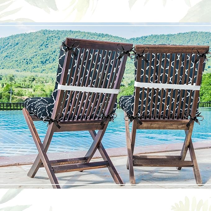 Hoteam 4 Set Outdoor Deep Seat Patio Chair Cushions Waterproof Patio Cushions Set 20 x 42 Inch for Furniture Replacement Removable Seat and Back(Lantern)