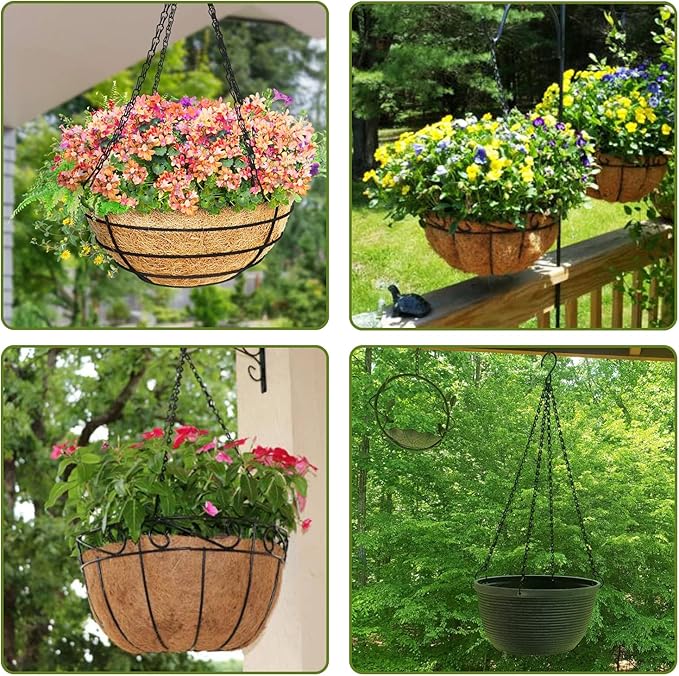 Heybe 20 Inch Hanging Basket Chain, 4 Point Hanging Chains with Hooks for Pot Planters Bird Feeders Lantern Lamp,Extended Hangers for Hanging Badkeys(20Inch, 4 Point)