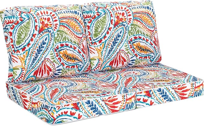 JMGBird Premium Outdoor Chair Cushions Set - 22x22 inch Complete 4-Piece Deep Seat Patio Cushions, Weather Resistant for Patio Furniture & Lounge Seating