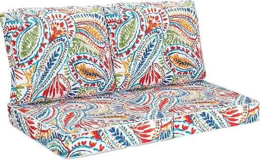 JMGBird Premium Outdoor Chair Cushions Set - 22x22 inch Complete 4-Piece Deep Seat Patio Cushions, Weather Resistant for Patio Furniture & Lounge Seating