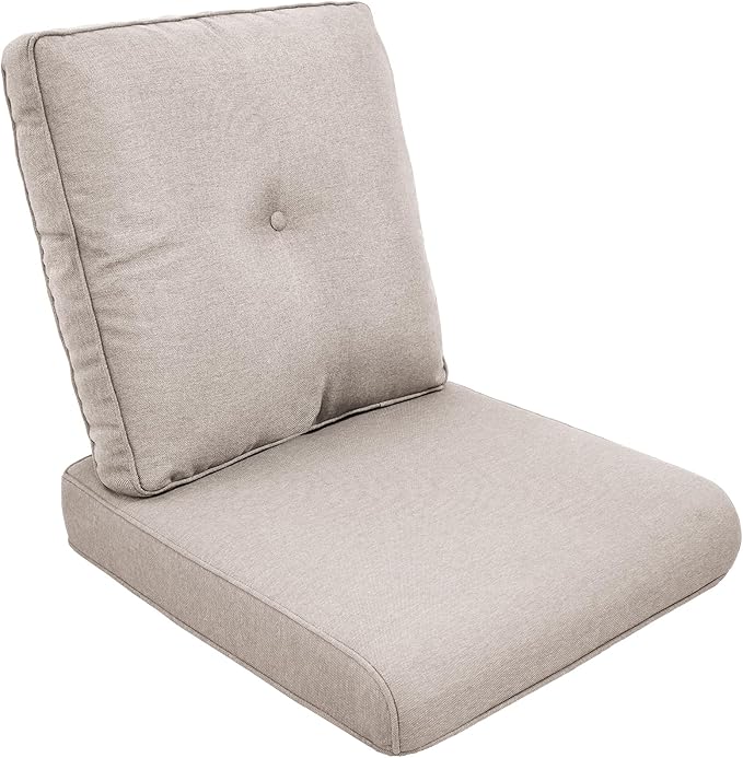 Outdoor Chair Cushions-Patio Chair Cushions Set with Removable Cover 22 X 25 Inch Outdoor Cushions for Patio Furniture Chair Sofa Couch-Beige