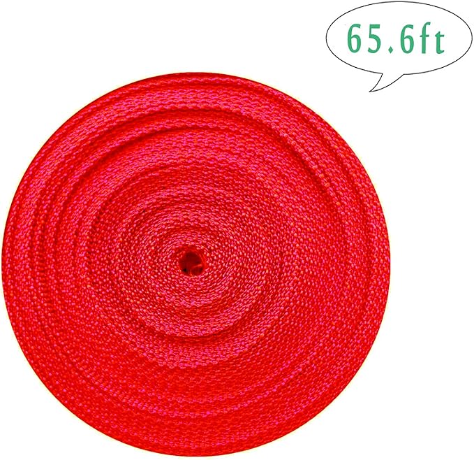 1 Roll 65.6 Feet Tree Tie for Plant Support Garden Strap 1 Inch Width Staking and Guying Material 1,800 Lbs Strength (Red)