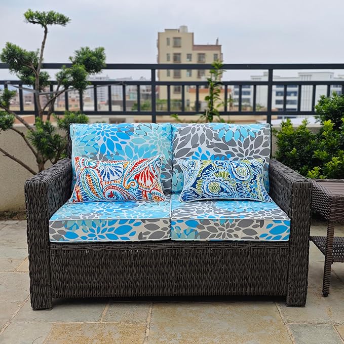 JMGBird Premium Outdoor Cushions Set - 22"x22" Complete 4-Piece Deep Seat Outdoor Chair Cushion for Patio Furniture