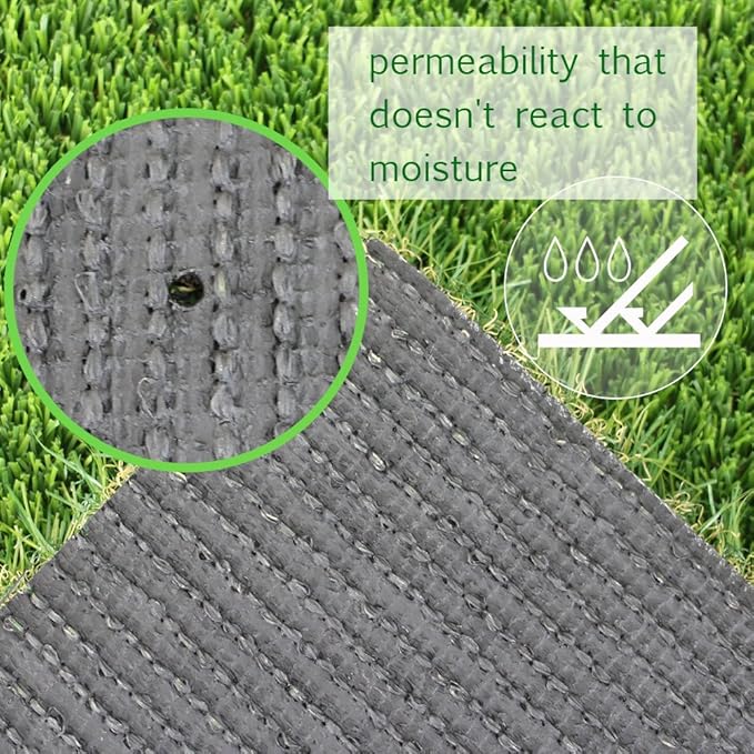GL Artificial Grass Mat Square Shape, Realistic Synthetic Grass Indoor Outdoor Rug, Garden Lawn Landscape for Pets,Fake Faux Grass Rug with Drainage Holes 10FT X 10FT(100 Square FT)