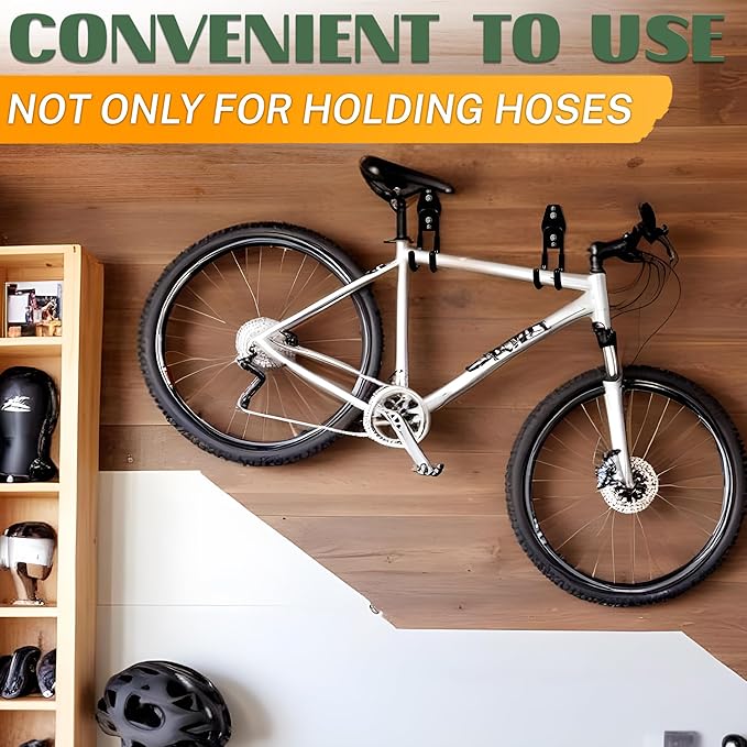 Hose Hook Wall Mount - Rust-Resistant, Scratch-Free, Strong Design, Anti-Slip Coating and Fast Setup - Garden Hose Hanger Wall Mount for Up to 66 lbs for Organizing Tools, Accessories, and Equipment