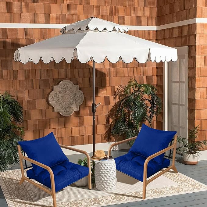 HIGOGOGO 22 x 22 Outdoor Cushions for Patio Furniture, Outdoor Seat Cushions with Resistant Waterproof Cover for Yard Garden, Navy