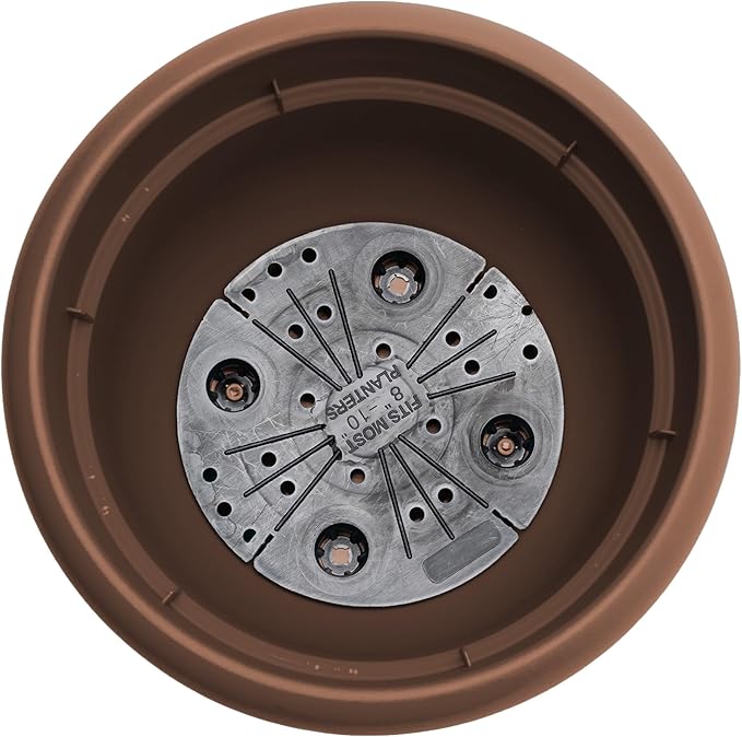 Bloem Ariana Self Watering Planter: 12" - Chocolate - Durable Resin Pot, for Indoor and Outdoor Use, Self Watering Disk Included, Gardening, 3 Gallon Capacity