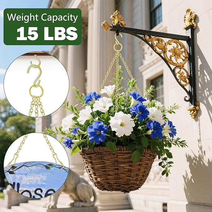 236 Inch Metal Gold Hanging Basket Chain,Decorative DIY Hanging Chain for Planter, Photo,Bird Feeder,Wind Chimes，Planters Baskets