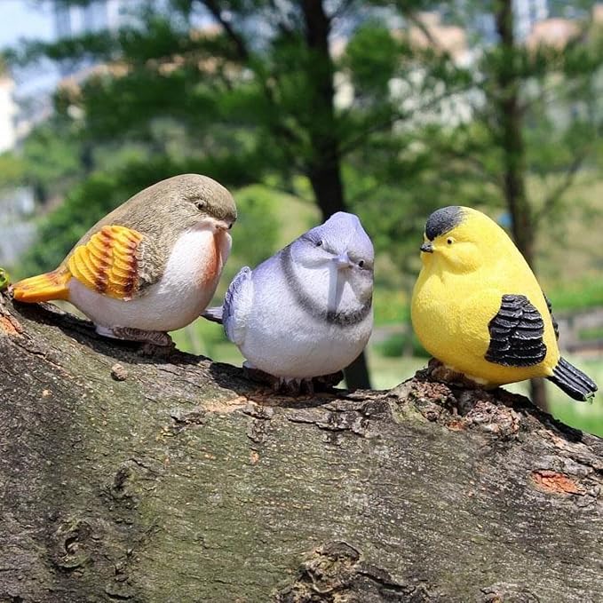 VILIGHT Bird Decor Decorative Birds - Outdoor and Indoor Bird Statues and Figurines - Bird Decorations for Home and Garden - Real Birds Size Set of 6