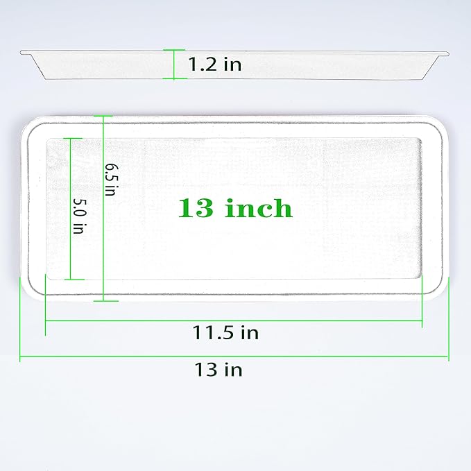 Plant Saucer Tray, Heavy Sturdy Long Narrow Plastic Plant Saucers Drainage Trays for Indoors No Holes, Plant Drip Trays for Pots Base, Seed Starter Growing Tray (6.5 X 13 inch, Black)
