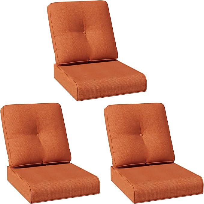 Joyside Outdoor Chair Cushions Set, 22x25/22x24 Inch Patio Furniture Deep Seat Cushions, Water Resistant & Thick Cushion, Outdoor Replacement Cushions for Seat and Sofa