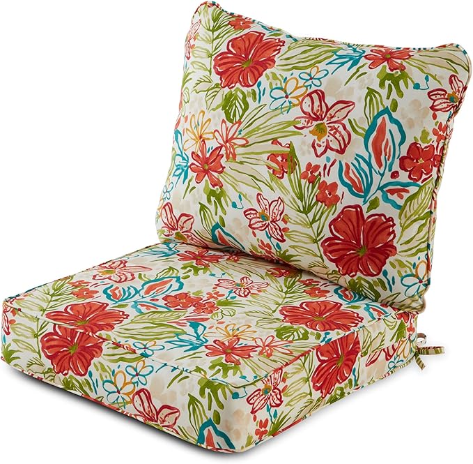 Greendale Home Fashions 2-Piece Outdoor Deep Seat Cushion Set, Garden