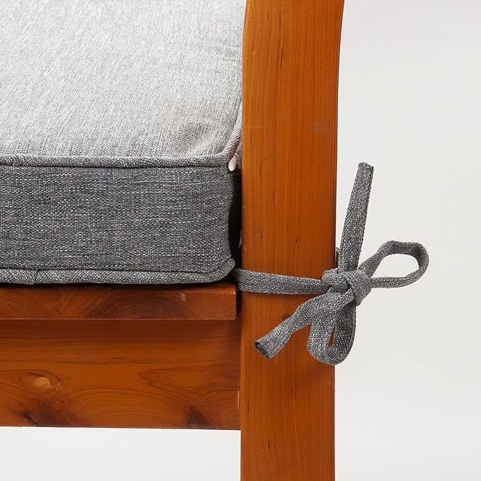 Magpie Fabrics Indoor Outdoor Waterproof Square Chair Cushion, 18" x 18" x 2.5", 2 Pack, Water Resistant Seat Cushions, for Patio Garden Office, Heather Grey