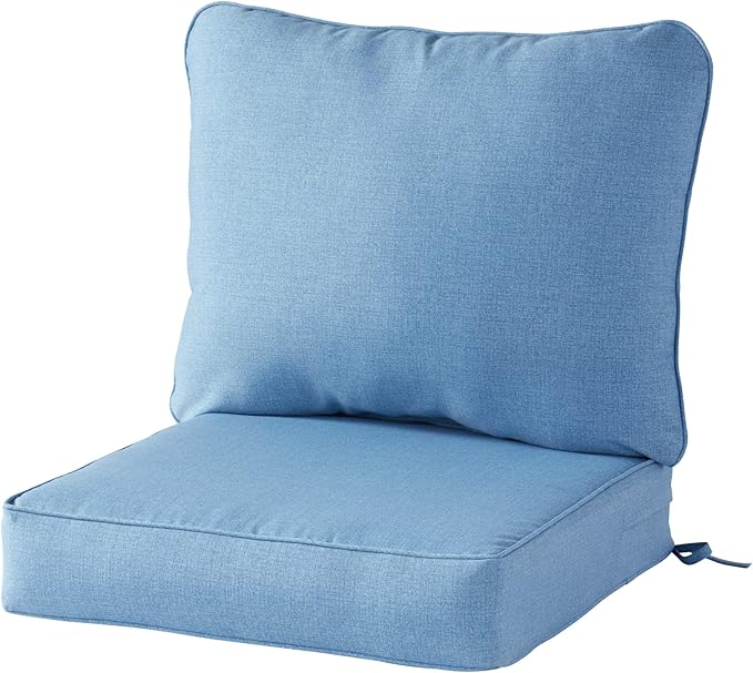 Greendale Home Fashions Outdoor 2-Piece Deep Seat Cushion Set, Blue Heather