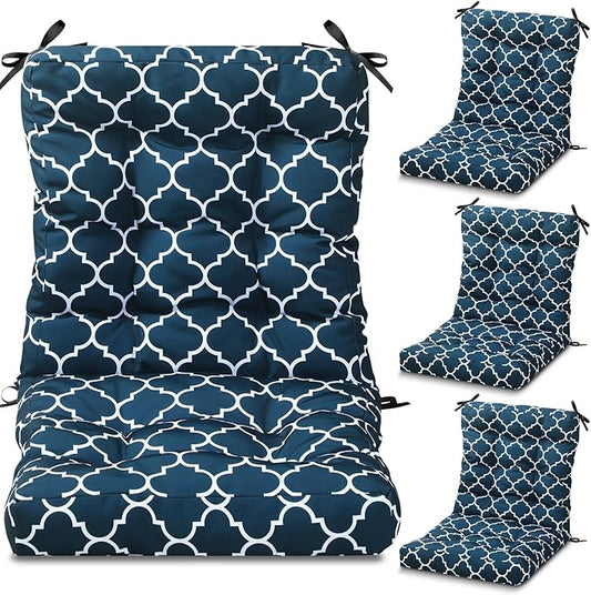 Hoteam 4 Set Outdoor Deep Seat Patio Chair Cushions Waterproof Patio Cushions Set 20 x 42 Inch for Furniture Replacement Removable Seat and Back(Lantern)
