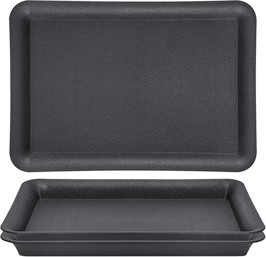 GREANER 17 Inch Plastic Plant Saucer, Black Trays for Plants, Flower Pot No Holes Plant Drip Trays, Heavy Duty Plastic Plant Saucers for Indoors Outdoors