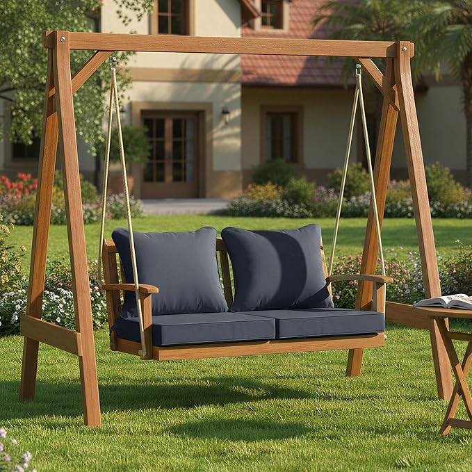 Outdoor Chair Cushion 19 x 19 Inch, Backrest and Seat Cushion Set for Patio Furniture with Water Resistant Removable Cover, Dark Grey, Set of 2