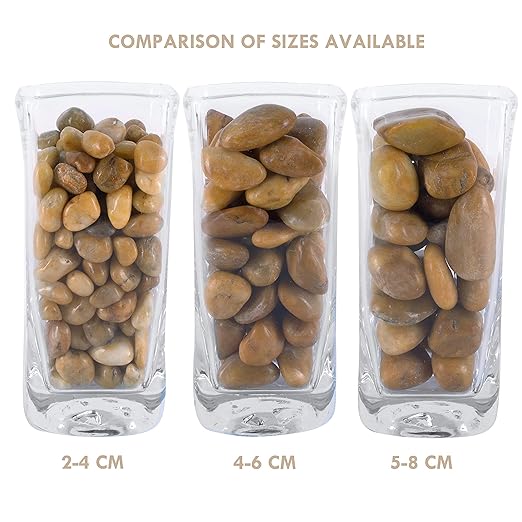 5 lbs Approx. 130 River Rocks Pebbles for Plants Natural Decorative Polished Stones for Planters Succulent Rocks Aquarium Gravel (0.8-1.6 Inches)