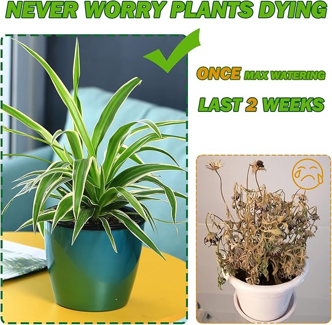 Planterhoma 6.7 Inch Self Watering Pots for Indoor Plants, 6 Packs African Violet Pots, Black Wick Pot with Drainage Holes, Self Watering Planters for Orchid, Devil's Ivy, Silver/Blue Gold