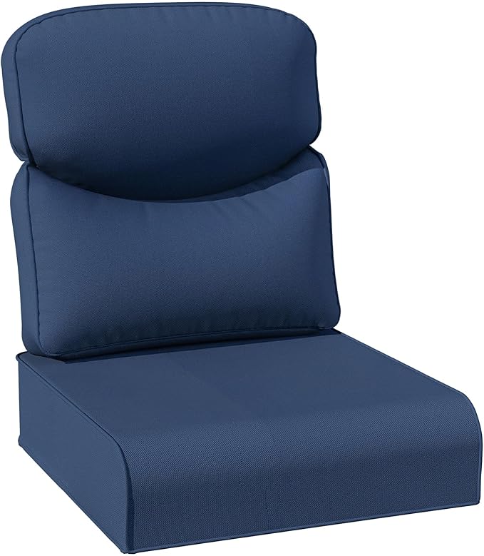 Joyside Outdoor Chair Cushions Set, 24x24 Inch Smile Patio Furniture Cushions, 6’’ Thick, Water Resistant & Fade Resistant, Outdoor Replacement Cushions for Seat and Sofa