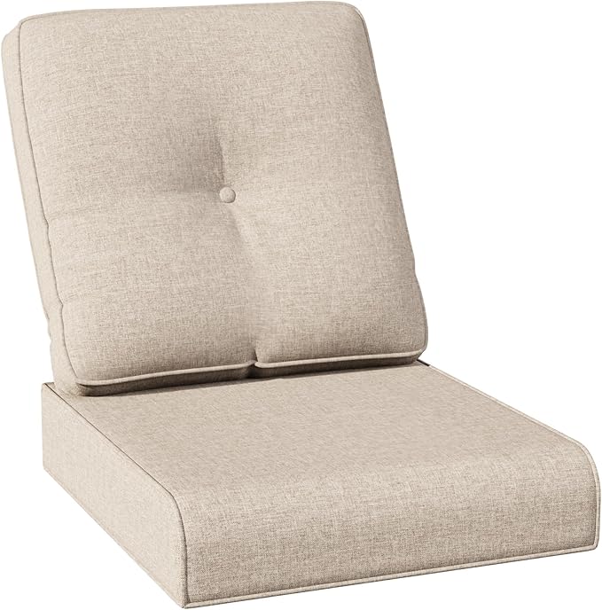 Joyside Outdoor Chair Cushions Set, 22x25/22x24 Inch Patio Furniture Deep Seat Cushions, Water Resistant & Thick Cushion, Outdoor Replacement Cushions for Seat and Sofa