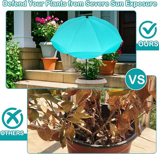 Plant Umbrellas for Outdoor Plants, Adjustable Garden Shade Umbrella Larger Size Plants Shade Cover Umbrella Sun Protection for Potted Plants Garden Beds from Direct Sunlight