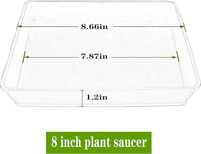 5 Pack Square Plant Saucer 8 Inch, Plant Water Catcher Tray, Pot Saucers for Plants，Heavy Plastic Plant Trays for Pots Pots Base Plant Saucers for Indoors and Outdoors.