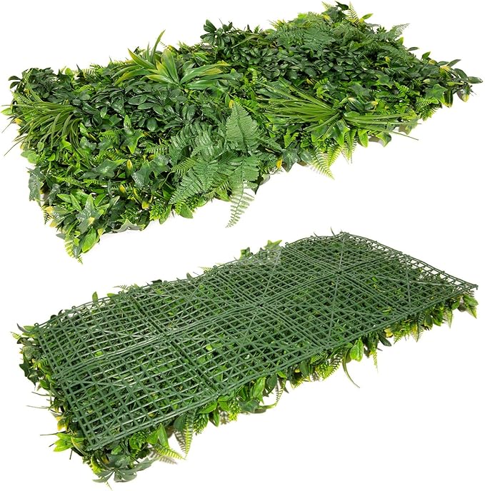 NatraHedge 20''X40'' Artificial Rainforest Living Wall Grass Wall Decor, 5Pcs (28SqFt) Hedge Leaf Grass Panels for Indoor, Outdoor, Garden and Balcony Privacy Fence Screen