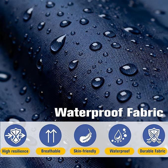 Wicker Furniture Cushions Set, Waterproof Patio Cushions for Outdoor Chairs 3 Pieces, 1 Loveseat & 2 Seat Pads Thick Outdoor Replacement Cushions for Porch Lawn Bench Couch Sofa, Navy Blue
