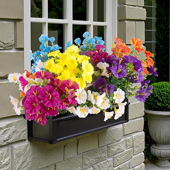 Christmas Artificial Mums 12 Bundles Color Bulk Fake Flowers Faux Planters Real Touch Stems for Outdoors Fall Silk Flower UV Resistant Urn Filler Front Porch Thanksgiving Decorations for Home Garden