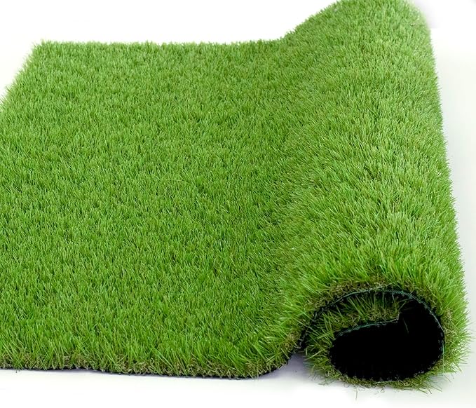 Artificial Grass Rug Outdoor Indoor 11FTX65FT Fake Grass Carpet Green Synthetic Grass Pet Turf Realistic Faux Grass Rug with Drain Holes for Garden Lawn Landscape Balcony Home Decor Patio