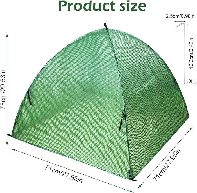 Plant Tent Outdoor Winter Shrub Cover Green Frost Tent Plant Covers Freeze Protection Tent Waterproof Plant Frost Protector, 2PCS 28x28x29Inch